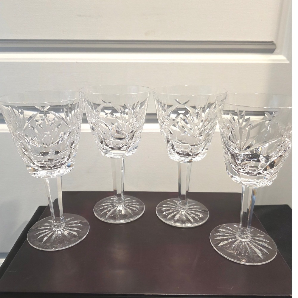 Vintage Waterford Ashling Cut Claret‎ Wine Glasses Set of 4 Luxury Crystal